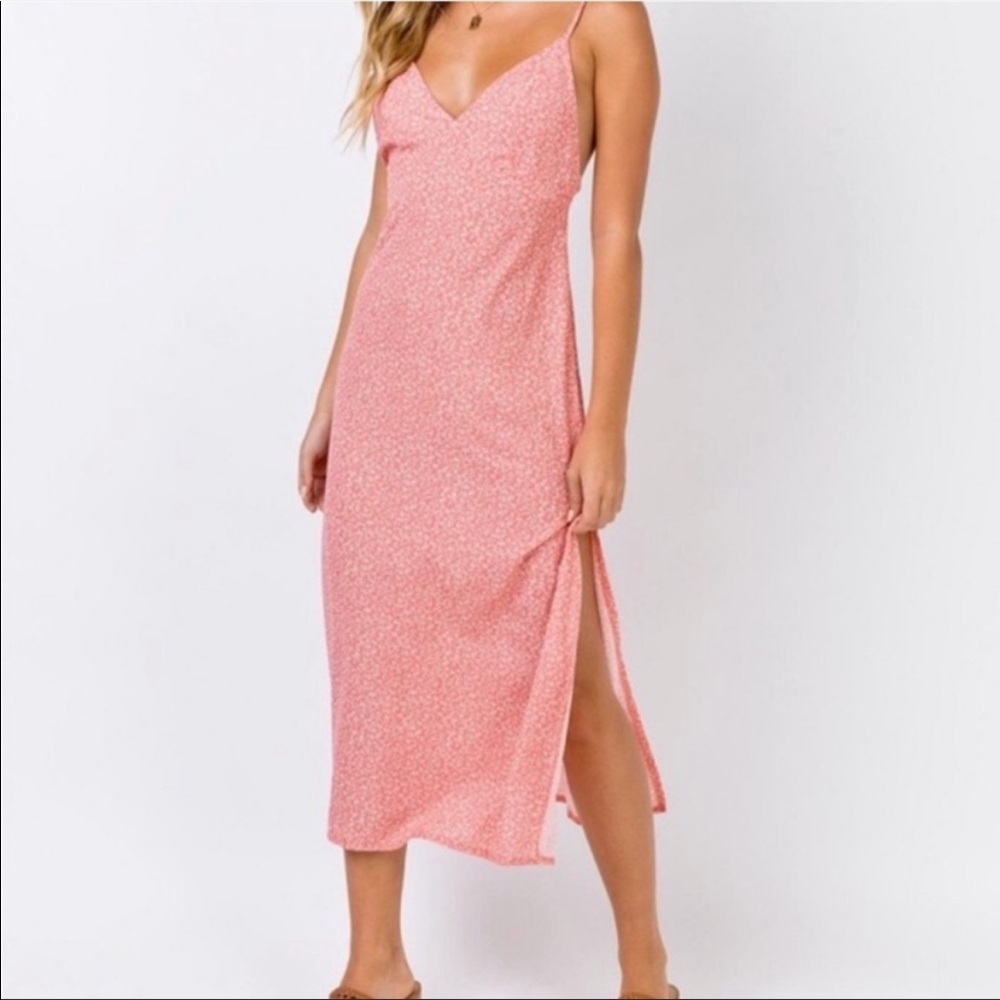 Princess Polly Pink Floral Midi Dress - Spaghetti Strap Clement Dress 6